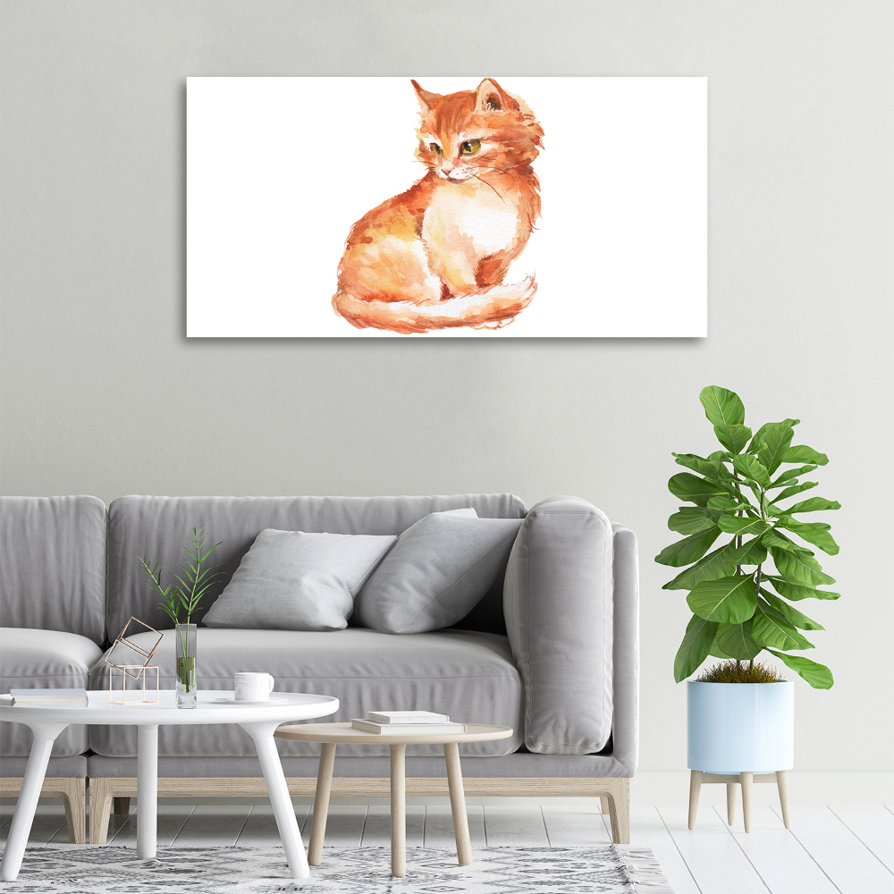 Large canvas wall art Red Cat