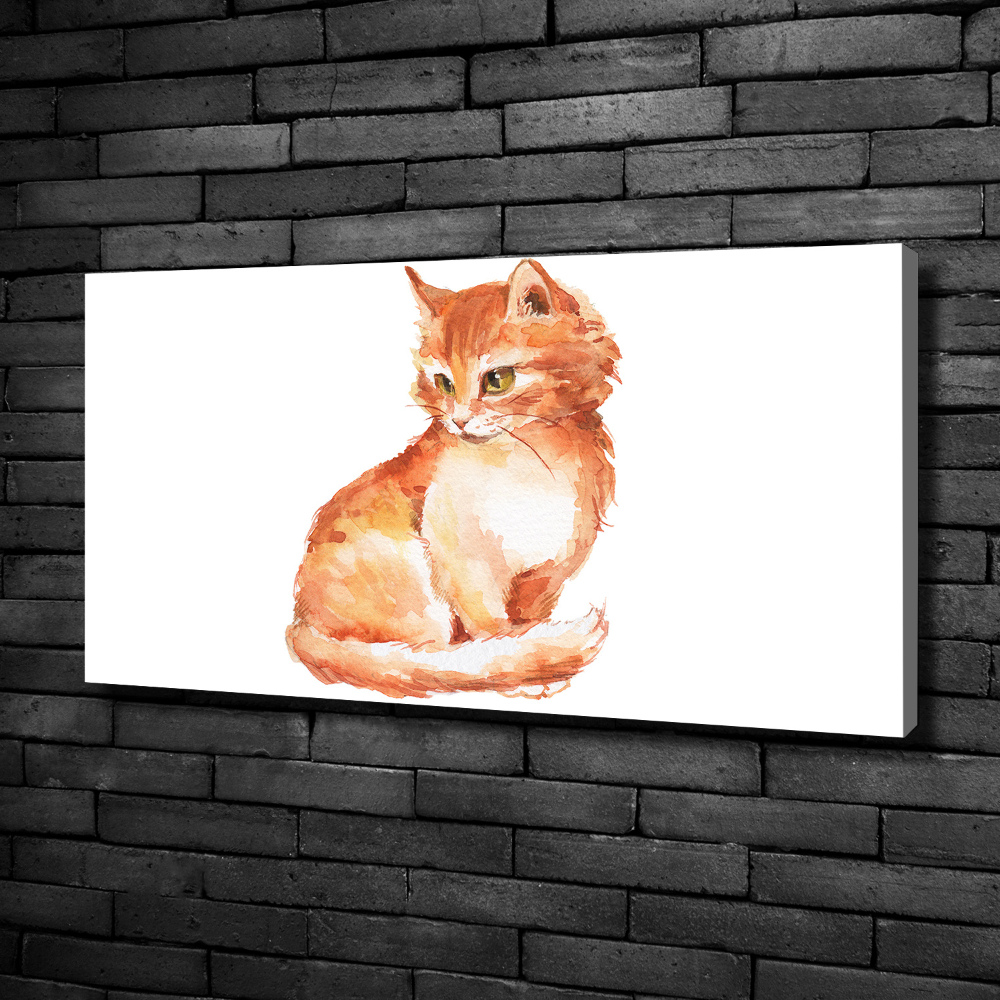 Large canvas wall art Red Cat