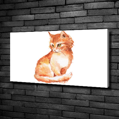 Large canvas wall art Red Cat