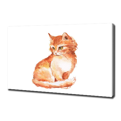 Large canvas wall art Red Cat