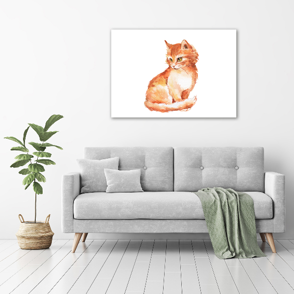 Large canvas wall art Red Cat