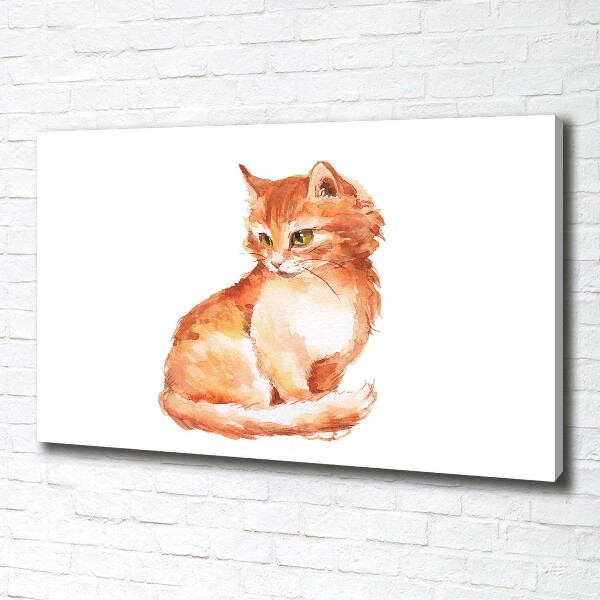 Large canvas wall art Red Cat