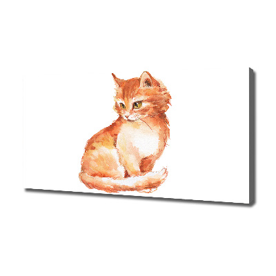 Large canvas wall art Red Cat