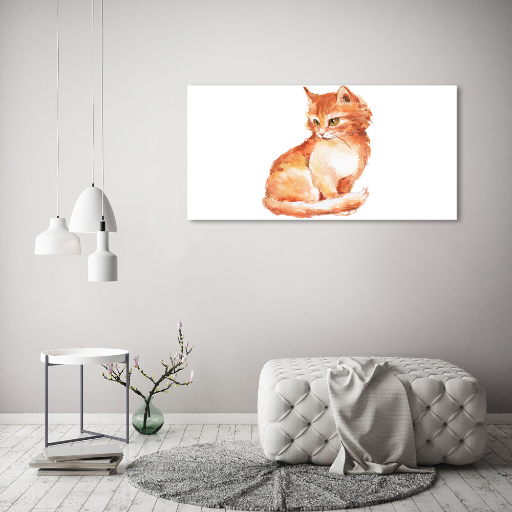 Large canvas wall art Red Cat