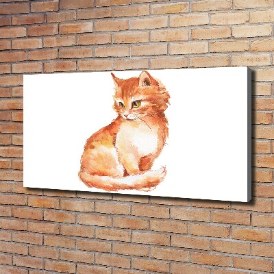 Large canvas wall art Red Cat