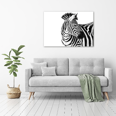 Wall art canvas large Zebra in the snow