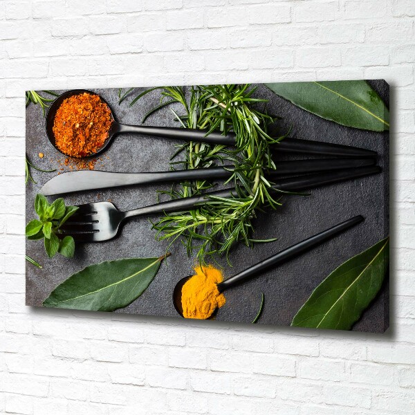 Canvas wall art Cutlery and spices