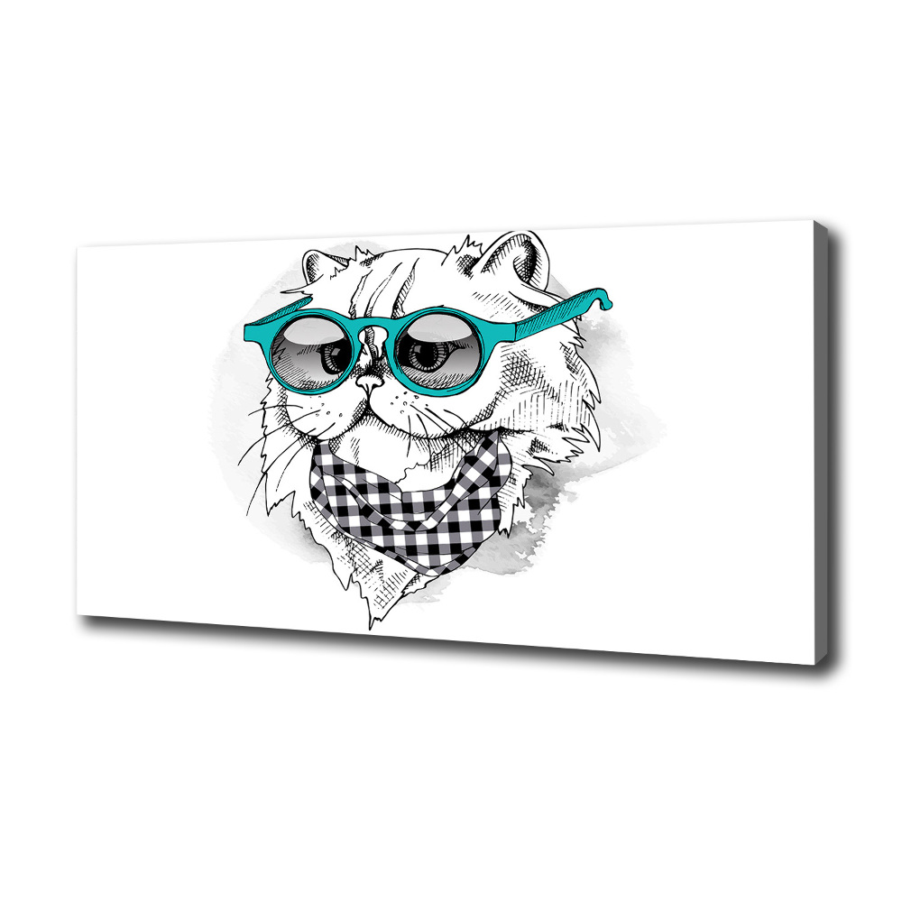 Canvas print Cat with glasses