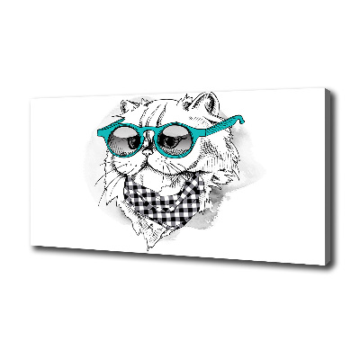 Canvas print Cat with glasses