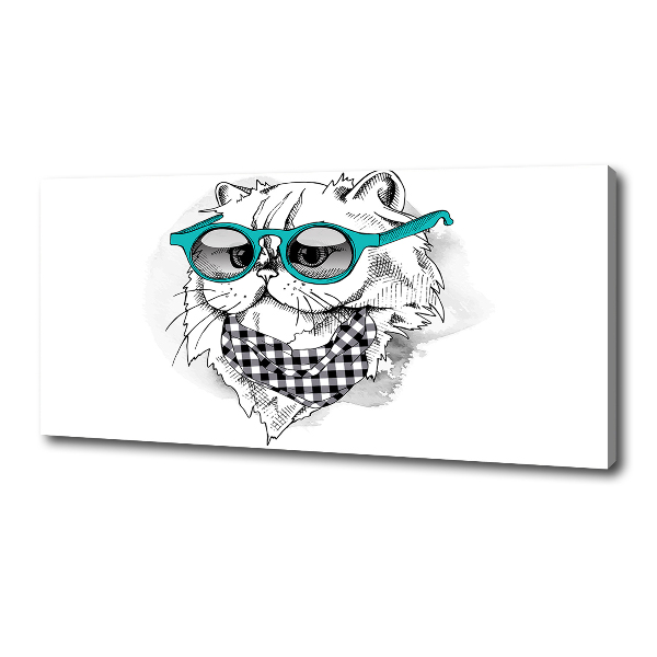 Canvas print Cat with glasses