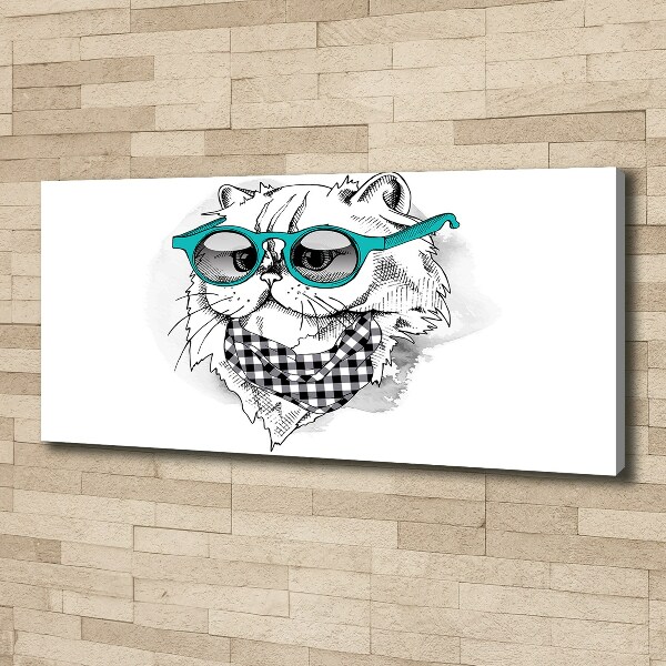 Canvas print Cat with glasses