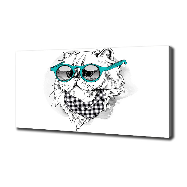 Canvas print Cat with glasses