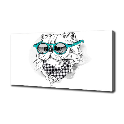 Canvas print Cat with glasses