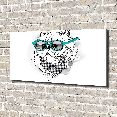 Canvas print Cat with glasses