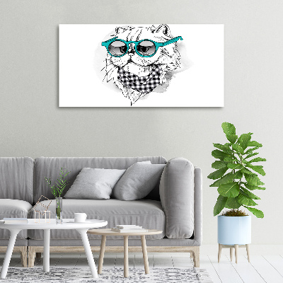 Canvas print Cat with glasses