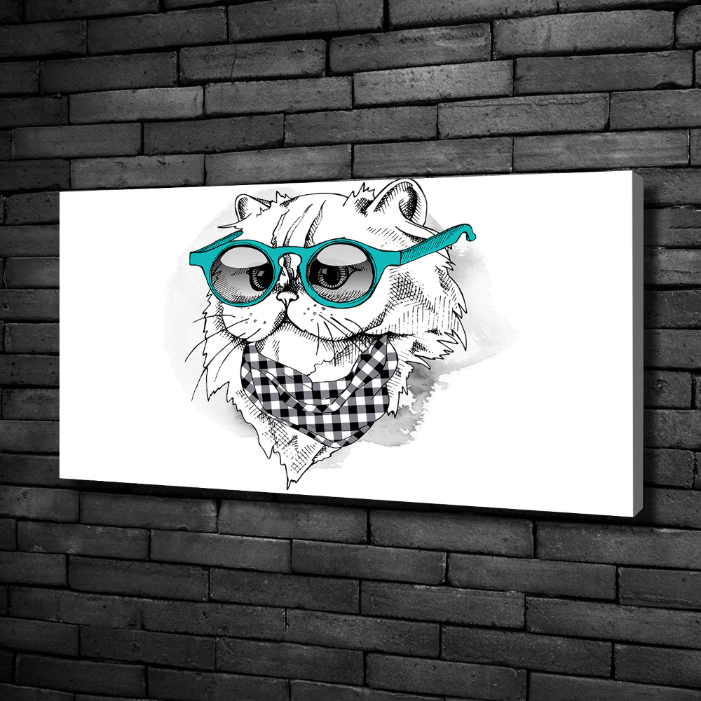 Canvas print Cat with glasses