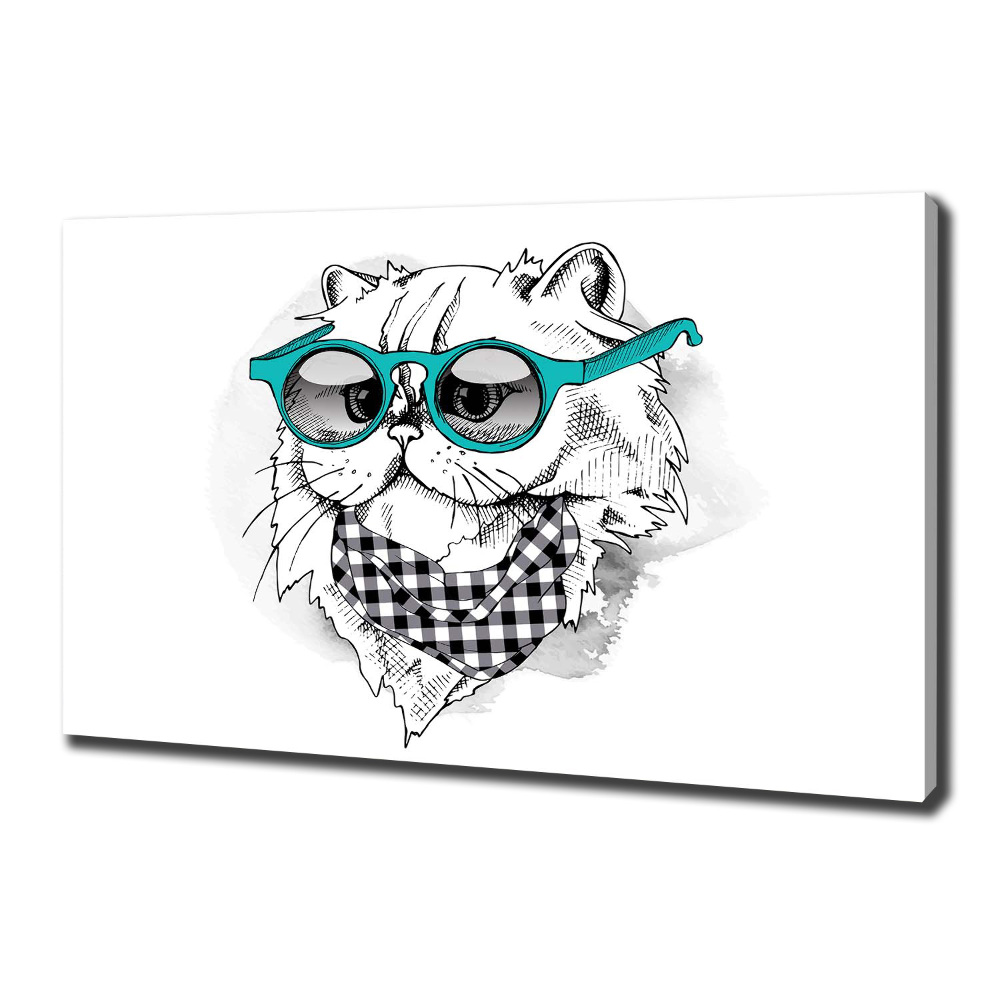 Canvas print Cat with glasses