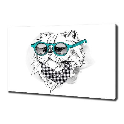 Canvas print Cat with glasses