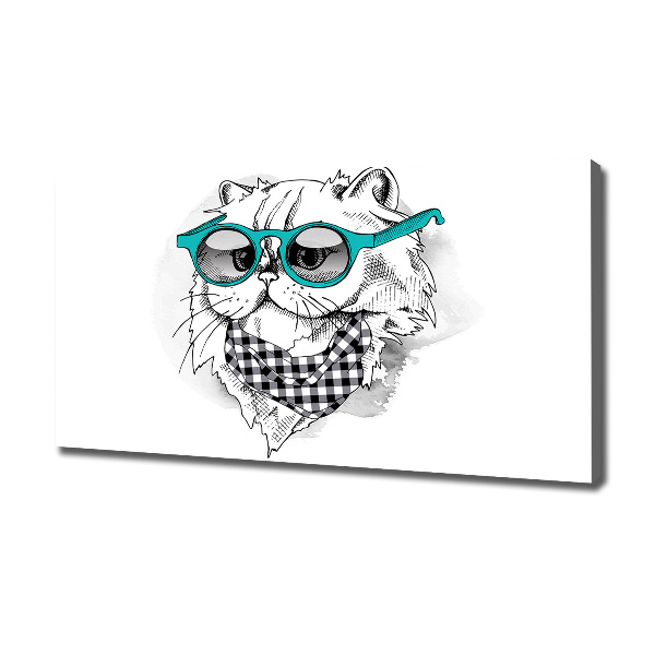 Canvas print Cat with glasses