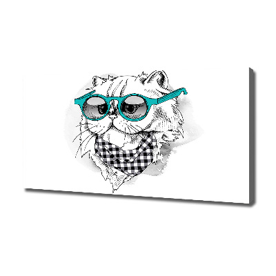 Canvas print Cat with glasses