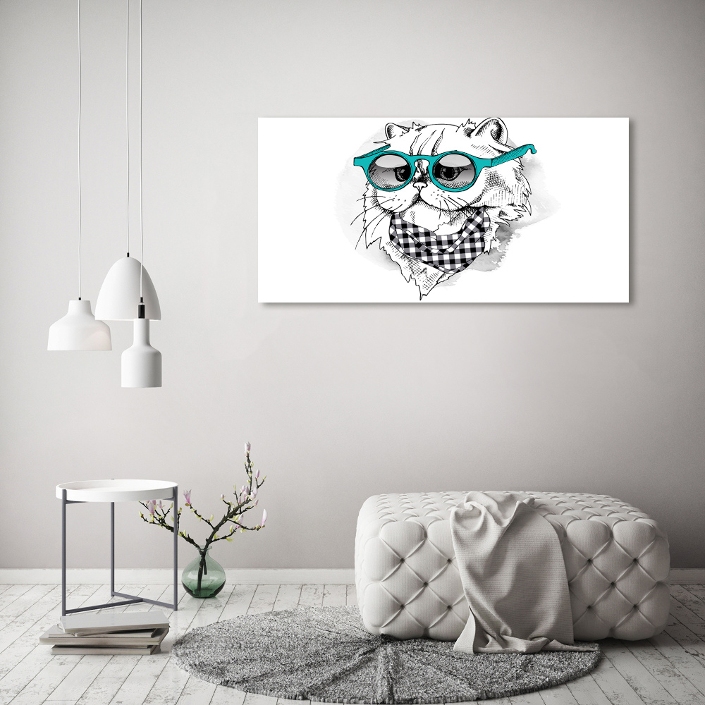 Canvas print Cat with glasses