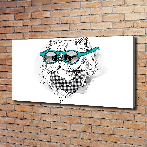 Canvas print Cat with glasses