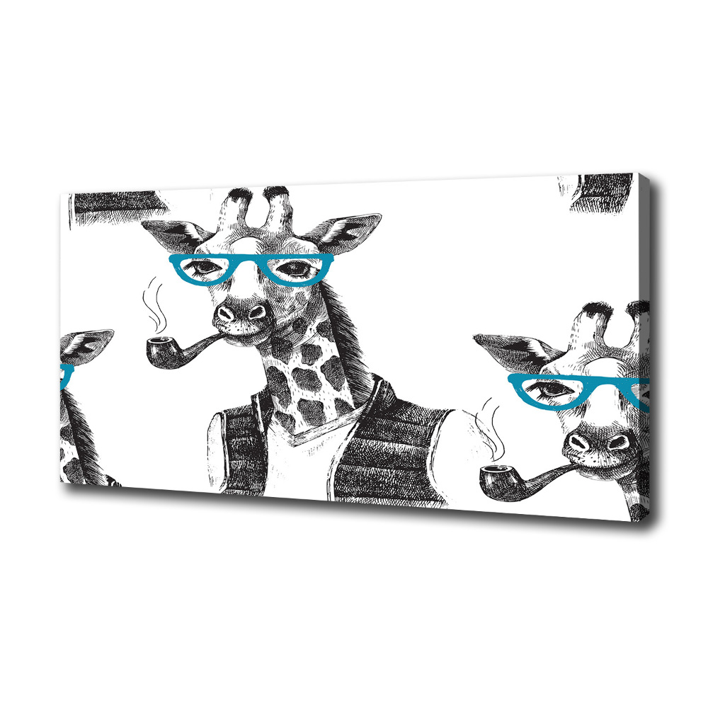 Canvas wall art Giraffe with glasses