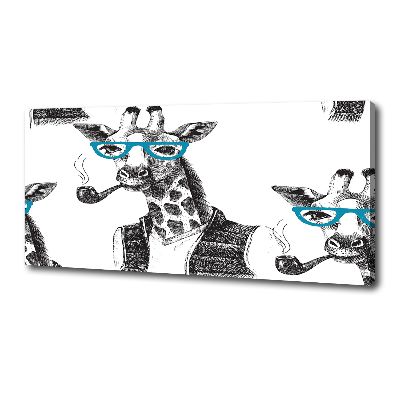 Canvas wall art Giraffe with glasses