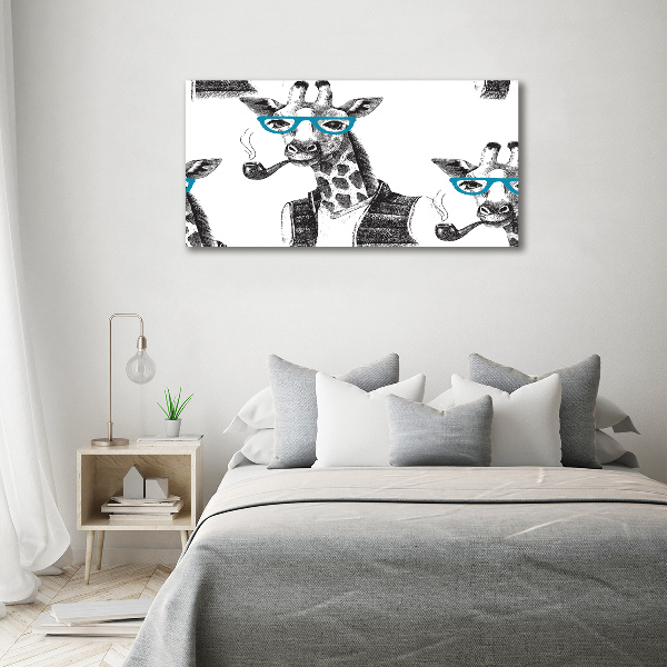 Canvas wall art Giraffe with glasses