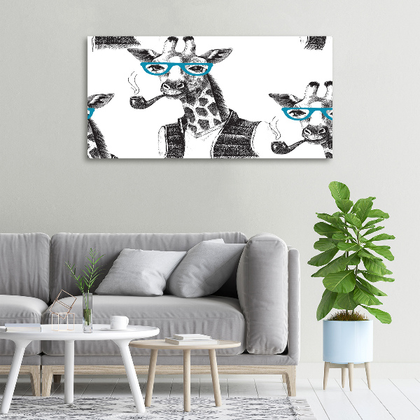 Canvas wall art Giraffe with glasses