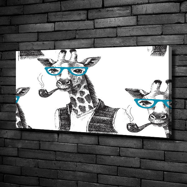 Canvas wall art Giraffe with glasses