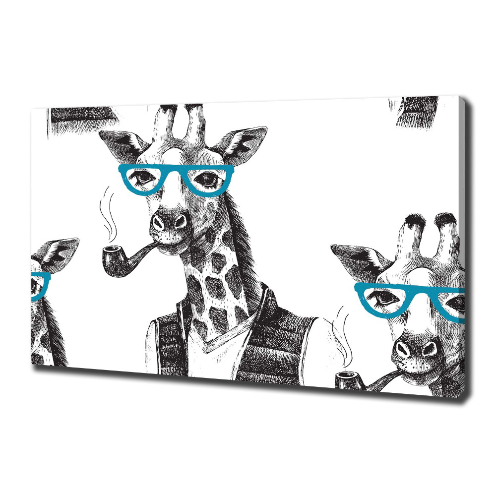 Canvas wall art Giraffe with glasses