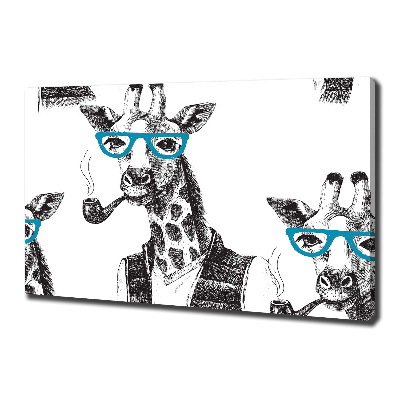 Canvas wall art Giraffe with glasses