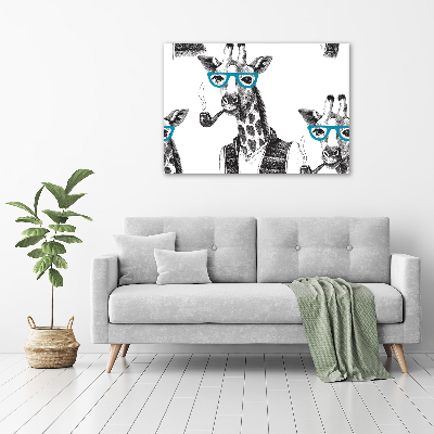 Canvas wall art Giraffe with glasses