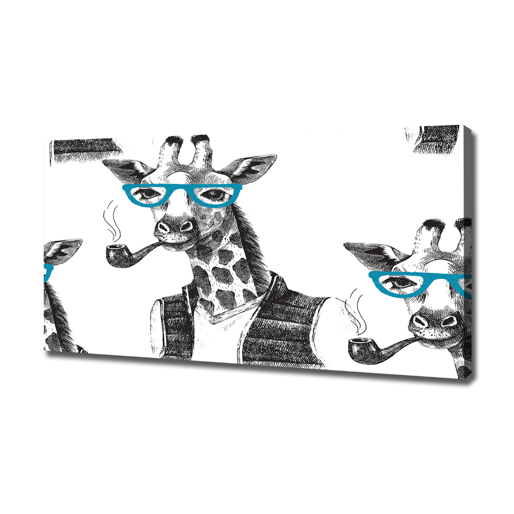 Canvas wall art Giraffe with glasses