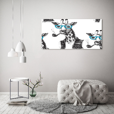 Canvas wall art Giraffe with glasses