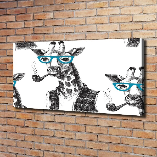 Canvas wall art Giraffe with glasses