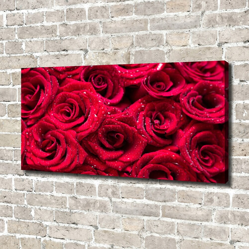 Canvas wall art Drops on roses