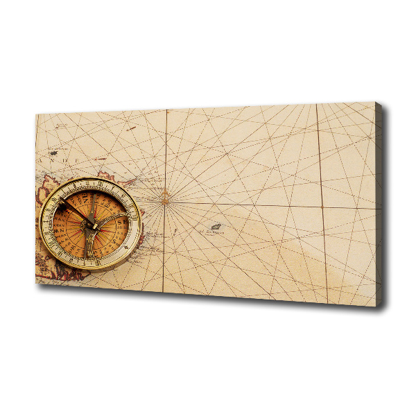 Canvas wall art Compass on the map