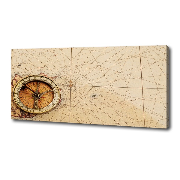 Canvas wall art Compass on the map