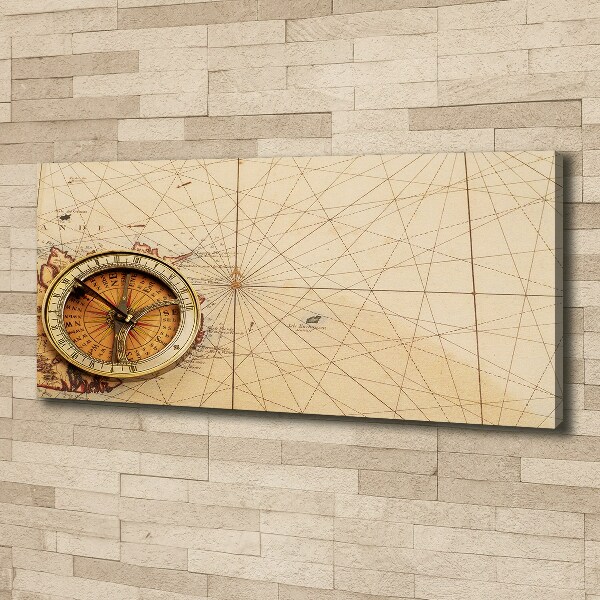 Canvas wall art Compass on the map