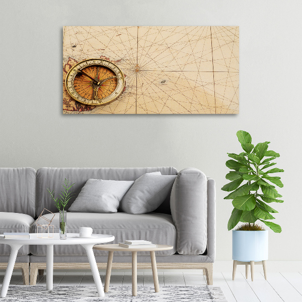 Canvas wall art Compass on the map