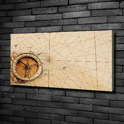 Canvas wall art Compass on the map