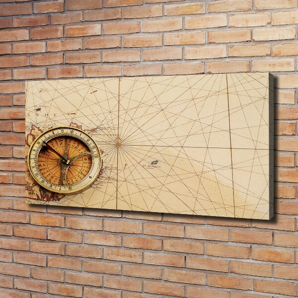 Canvas wall art Compass on the map