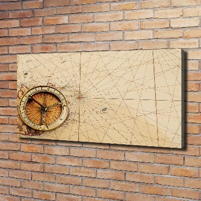 Canvas wall art Compass on the map