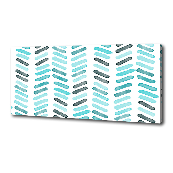 Canvas wall art Blue herringbone