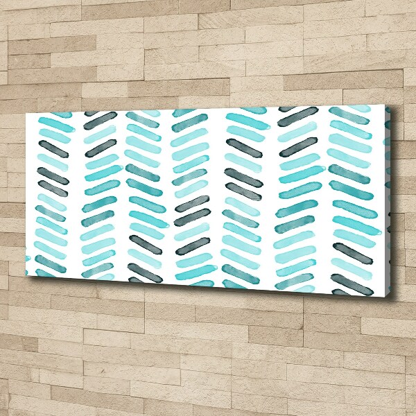 Canvas wall art Blue herringbone