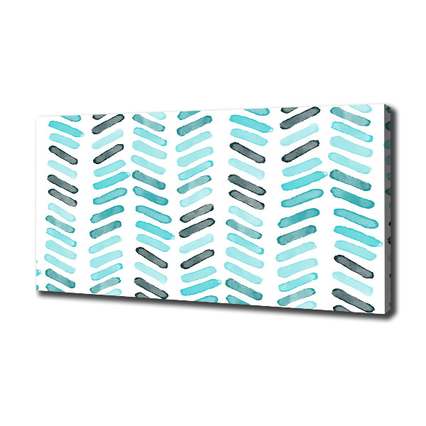 Canvas wall art Blue herringbone