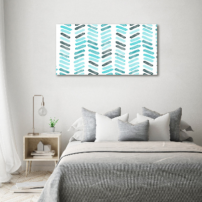 Canvas wall art Blue herringbone