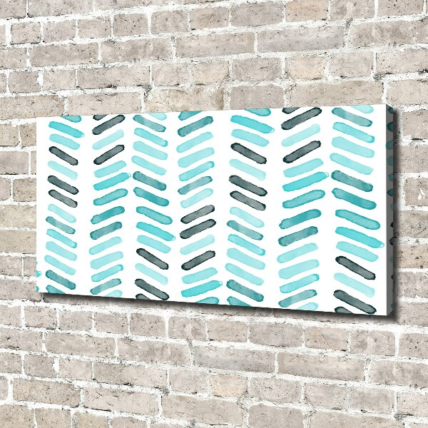 Canvas wall art Blue herringbone